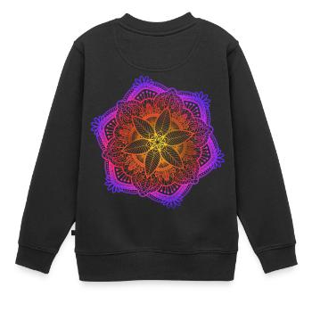 Mandala - Kinder Premium Organic Sweatshirt - Schwarz - Hinten - AI Model Kid Female (0cm)