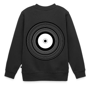 Schallplatte - Kinder Premium Organic Sweatshirt - Schwarz - Hinten - AI Model Kid Female (0cm)