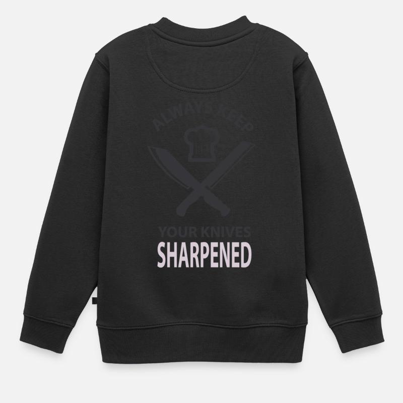 Chef cuisinier haillons Chef de Sous-chef - Sweat Premium enfant bio - noir