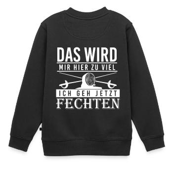 Fechten - Fechter - Fechten Shirt - Schwertkampf - Kinder Premium Organic Sweatshirt - Schwarz - Hinten - AI Model Kid Female (0cm)
