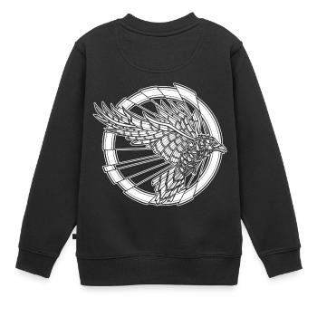 Ne blesse pas le Corbeau - Sweat Premium enfant bio - noir - Dos - AI Model Kid Female (0cm)