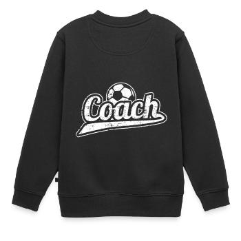 Fussballtrainer Fußballtrainer Trainer Jugend - Kinder Premium Organic Sweatshirt - Schwarz - Hinten - AI Model Kid Female (0cm)