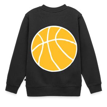 Basketball handgezeichnet Geschenk - Kinder Premium Organic Sweatshirt - Schwarz - Hinten - AI Model Kid Female (0cm)
