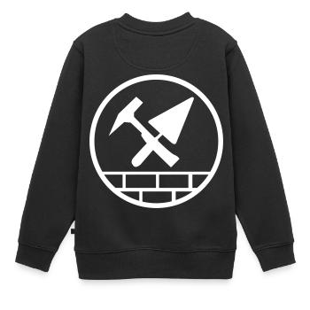 murs maître maçon Maurer artisans de mur en béton - Sweat Premium enfant bio - noir - Dos - AI Model Kid Female (0cm)