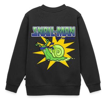 Schneckenmann - durch die Kraft des Schleims - Kinder Premium Organic Sweatshirt - Schwarz - Hinten - AI Model Kid Female (0cm)