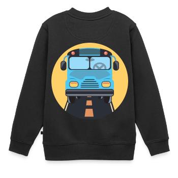 Bus - Kinder Premium Organic Sweatshirt - Schwarz - Hinten - AI Model Kid Female (0cm)