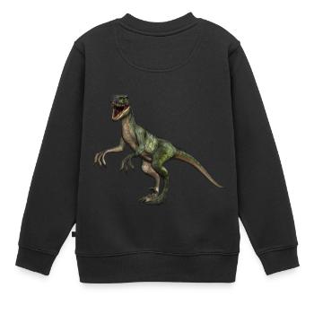 dinosaure Velociraptor 4 - Sweat Premium enfant bio - noir - Dos - AI Model Kid Female (0cm)