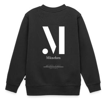München - Kinder Premium Organic Sweatshirt - Schwarz - Hinten - AI Model Kid Female (0cm)