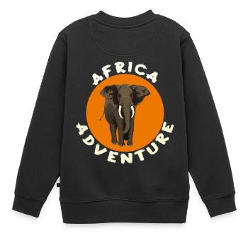 Abenteuer Afrika - Kinder Premium Organic Sweatshirt - Schwarz - Hinten - AI Model Kid Female (0cm)