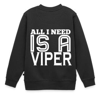 Reptiles Serpent Vipère Amour - Sweat Premium enfant bio - noir - Dos - AI Model Kid Female (0cm)