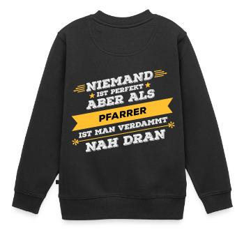 Pfarrer Beruf Geschenk - Kinder Premium Organic Sweatshirt - Schwarz - Hinten - AI Model Kid Female (0cm)