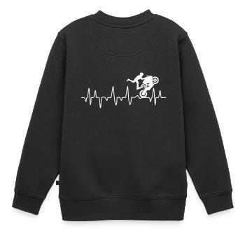 vélo de course moto cadeau Heartbeat - Sweat Premium enfant bio - noir - Dos - AI Model Kid Female (0cm)