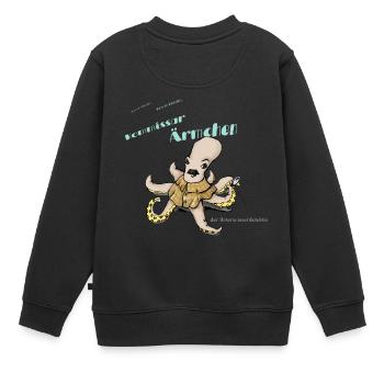 Kommissar Ärmchen - Kinder Premium Organic Sweatshirt - Schwarz - Hinten - AI Model Kid Female (0cm)