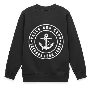 Vater und Sohn | Papa und Kind | Väter & Söhne - Kinder Premium Organic Sweatshirt - Schwarz - Hinten - AI Model Kid Female (0cm)