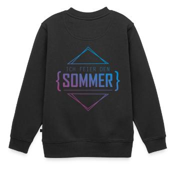 Ich feier den Sommer - Kinder Premium Organic Sweatshirt - Schwarz - Hinten - AI Model Kid Female (0cm)