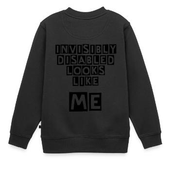 Invisibly Disabled - Kids Premium Organic Sweatshirt - black - Back - AI Model Kid Female (0cm)