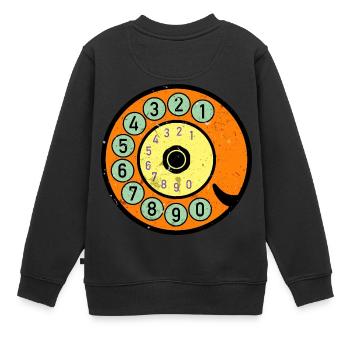 téléphone coloré nostalgie rétro Vintage - Sweat Premium enfant bio - noir - Dos - AI Model Kid Female (0cm)