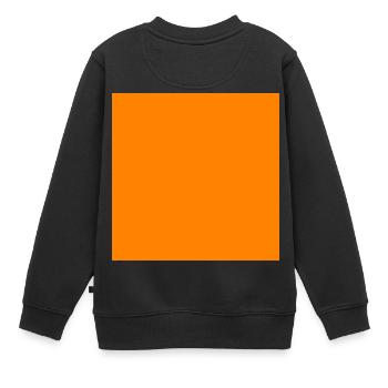 Quadrat orange - Kinder Premium Organic Sweatshirt - Schwarz - Hinten - AI Model Kid Female (0cm)