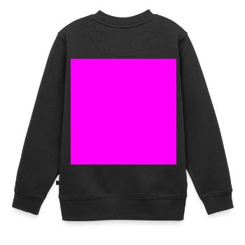 rose carré - Sweat Premium enfant bio - noir - Dos - AI Model Kid Female (0cm)