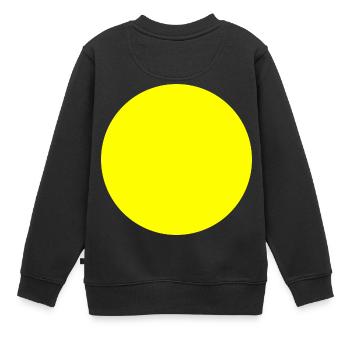 Kreis gelb - Kinder Premium Organic Sweatshirt - Schwarz - Hinten - AI Model Kid Female (0cm)