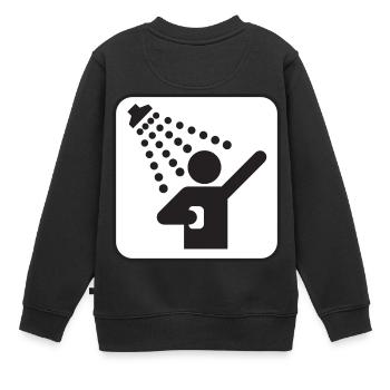 douche - Sweat Premium enfant bio - noir - Dos - AI Model Kid Female (0cm)