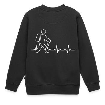 Randonnée rythme cardiaque marcheurs vont monter Wanderlust - Sweat Premium enfant bio - noir - Dos - AI Model Kid Female (0cm)