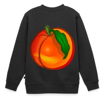 peach pfirsich veggie gemuese fruits2 - Kinder Premium Organic Sweatshirt - Schwarz - Hinten - AI Model Kid Female (0cm)