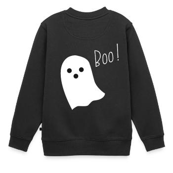 Fantôme boo - Sweat Premium enfant bio - noir - Dos - AI Model Kid Female (0cm)
