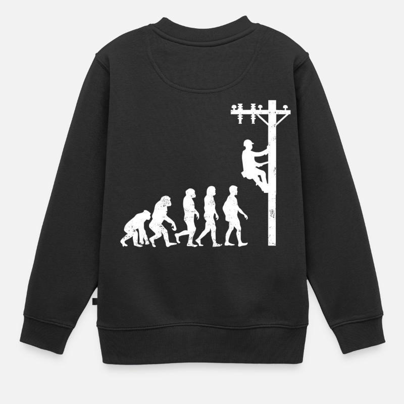 Elektriker evolution streckenarbeiter hochspannung - Kinder Premium Organic Sweatshirt - Schwarz