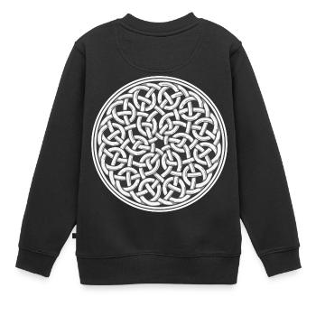 Keltischer Knoten - Kinder Premium Organic Sweatshirt - Schwarz - Hinten - AI Model Kid Female (0cm)