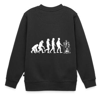 Puppenspieler evolution geschenk puppe animateur - Kinder Premium Organic Sweatshirt - Schwarz - Hinten - AI Model Kid Female (0cm)