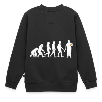 Bäcker evolution geschenk brot backen beruf teig - Kinder Premium Organic Sweatshirt - Schwarz - Hinten - AI Model Kid Female (0cm)