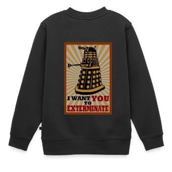 Dalek - Kinder Premium Organic Sweatshirt - Schwarz - Hinten - AI Model Kid Female (0cm)