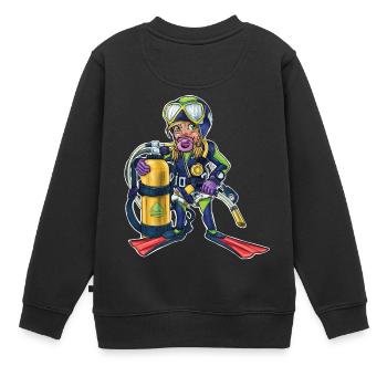 Little baby diver 1 - Kids Premium Organic Sweatshirt - black - Back - AI Model Kid Female (0cm)