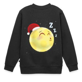 Schlafender Mond – lustige Illustration für Kinder - Kinder Premium Organic Sweatshirt - Schwarz - Hinten - AI Model Kid Female (0cm)