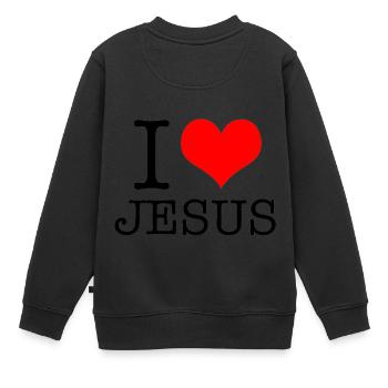 J'AIME Jésus - Sweat Premium enfant bio - noir - Dos - AI Model Kid Female (0cm)