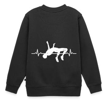 high jump heartbeat gift athlete athlete athlete - Kids Premium Organic Sweatshirt - black - Back - AI Model Kid Female (0cm)