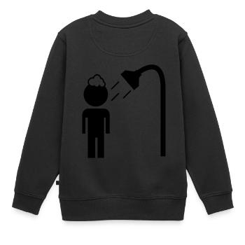 have a shower - Kids Premium Organic Sweatshirt - black - Back - AI Model Kid Female (0cm)