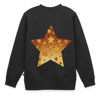 Étoile avec astérisque - Cadeau d’or idée cadeau - Sweat Premium enfant bio - noir - Dos - AI Model Kid Female (0cm)