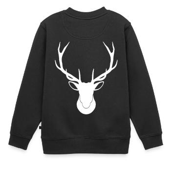 Hirsch - bois de cerf - Sweat Premium enfant bio - noir - Dos - AI Model Kid Female (0cm)