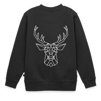 Hirsch - bois de cerf - Sweat Premium enfant bio - noir - Dos - AI Model Kid Female (0cm)