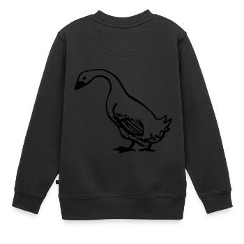 Gans - Kinder Premium Organic Sweatshirt - Schwarz - Hinten - AI Model Kid Female (0cm)