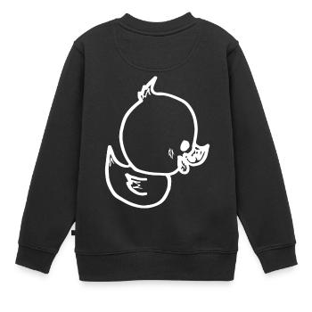 canard - petit canard - Sweat Premium enfant bio - noir - Dos - AI Model Kid Female (0cm)