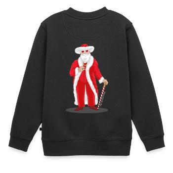 Big Pimpin 'Santa - Kinder Premium Organic Sweatshirt - Schwarz - Hinten - AI Model Kid Female (0cm)