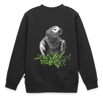 Graupapagei - Kinder Premium Organic Sweatshirt - Schwarz - Hinten - AI Model Kid Female (0cm)
