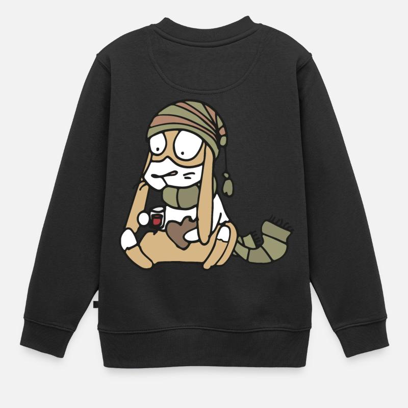 kanin no 3 äter pepparkaka - Sweat Premium enfant bio - noir