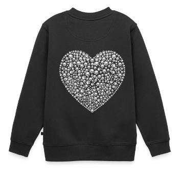 Diamanten Herz - Kinder Premium Organic Sweatshirt - Schwarz - Hinten - AI Model Kid Female (0cm)