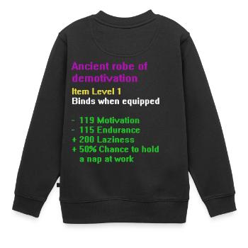 Robe der Demotivation - Kinder Premium Organic Sweatshirt - Schwarz - Hinten - AI Model Kid Female (0cm)