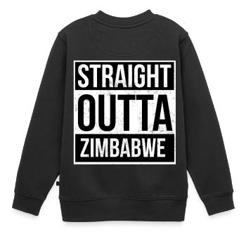Straight Outta Zimbabwe! | Bestes Land - Kinder Premium Organic Sweatshirt - Schwarz - Hinten - AI Model Kid Female (0cm)