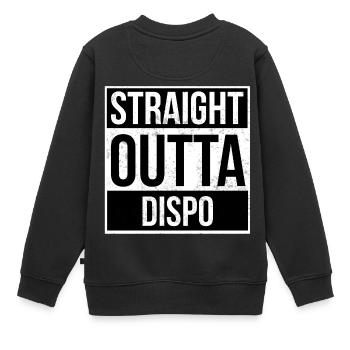 Straight Outta Dispo! - Kinder Premium Organic Sweatshirt - Schwarz - Hinten - AI Model Kid Female (0cm)